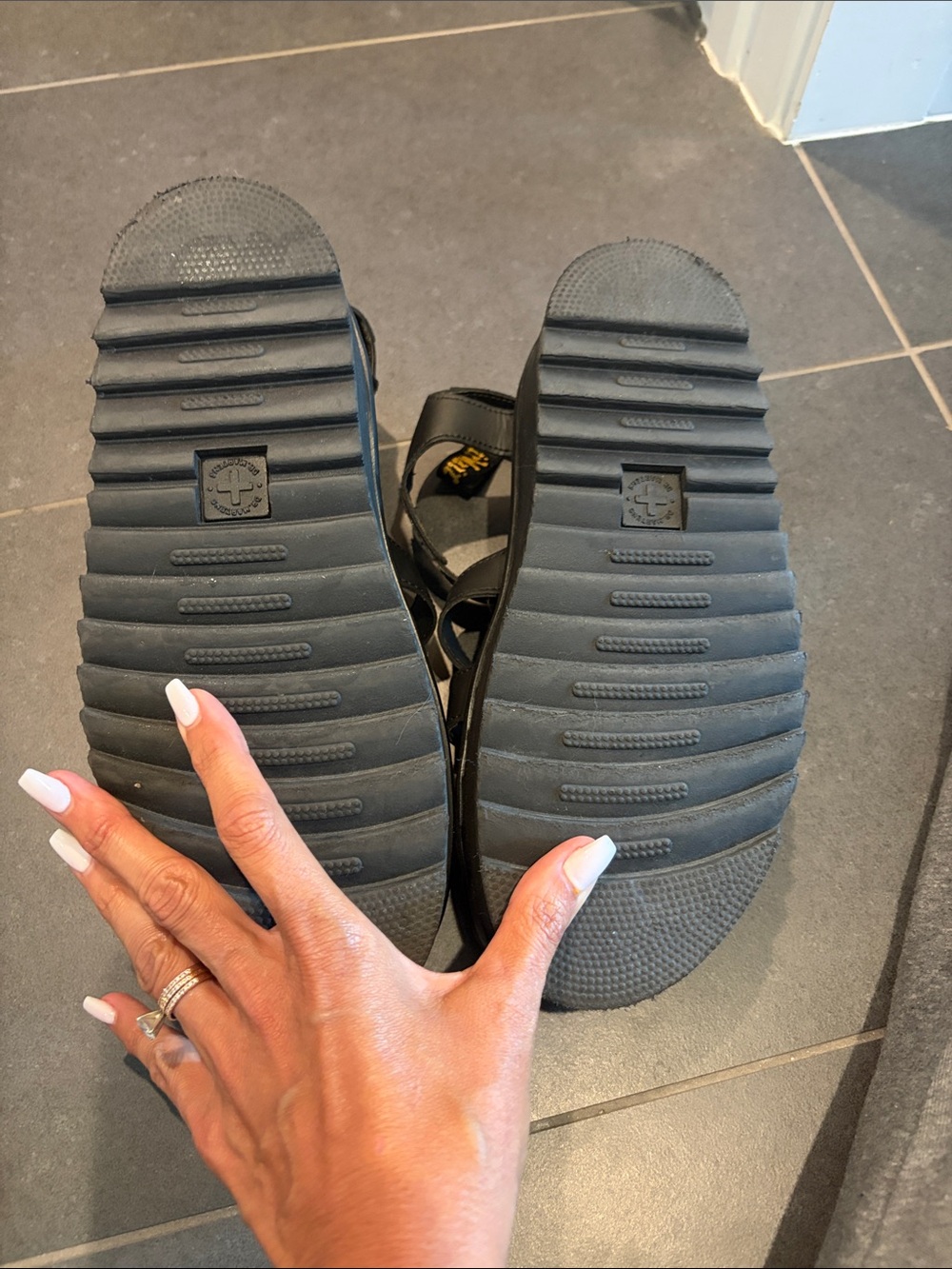 Dr. Martens Black Blade Athena Learher Strap Sandals - Picture 3 of 5